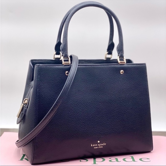 ❤️ Kate Spade Leila Medium SatchelCrossbody Designer Black Bag